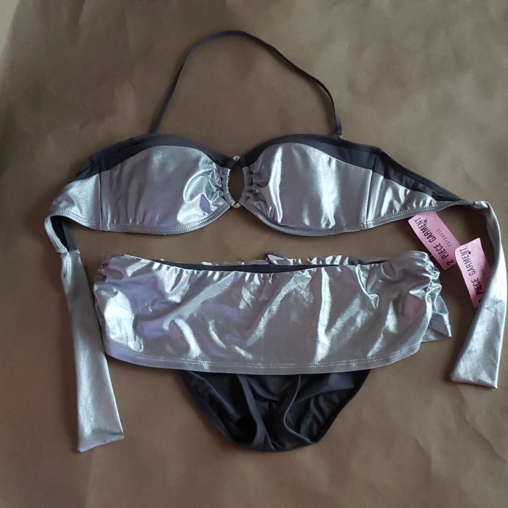 W Swim Silver Metallic Bikini